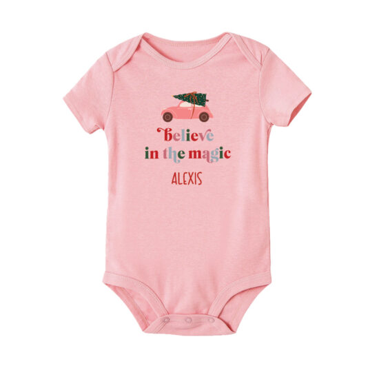 Christmas Collection Baby Bodysuit / Onesie / Tshirt - Believe in the Magic Holiday Design