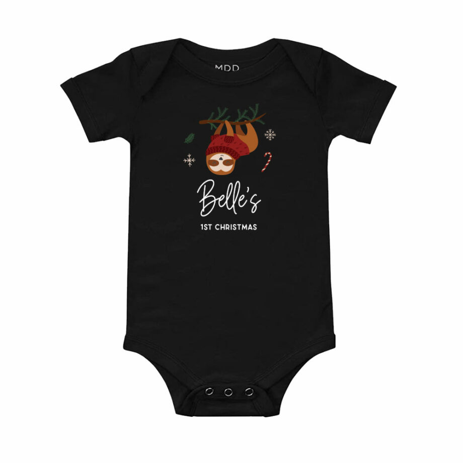 Christmas Collection Baby Bodysuit / Onesie / Tshirt - Christmas Sloth Design