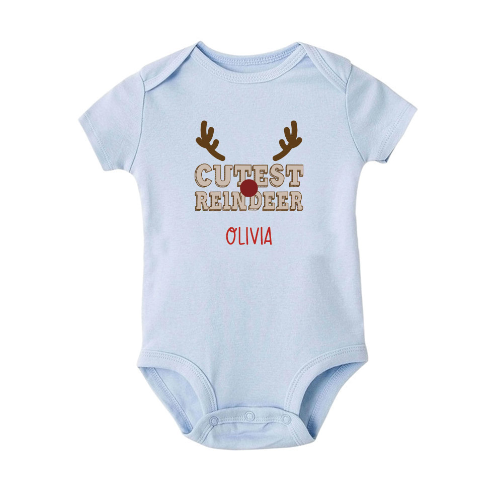 Christmas Collection Baby Bodysuit / Onesie / Tshirt - Cutest Reindeer Design
