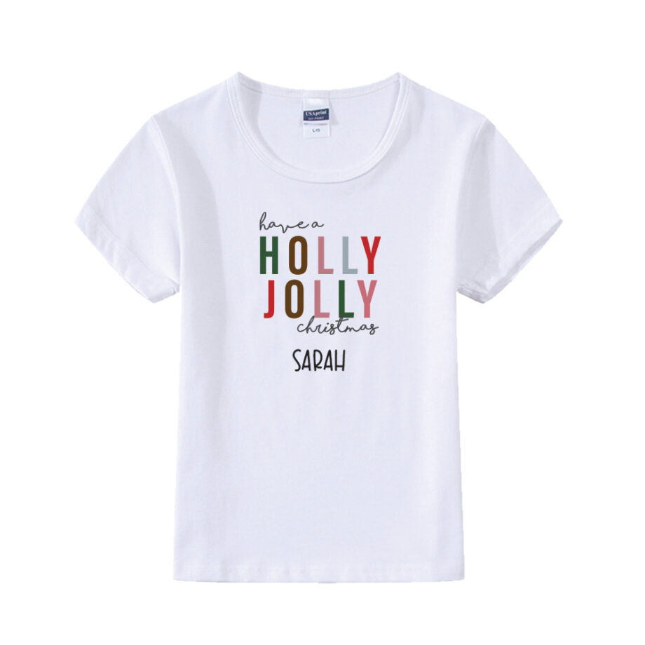 Christmas Collection Baby Bodysuit / Onesie / Tshirt - Have a Holly Jolly Christmas Design