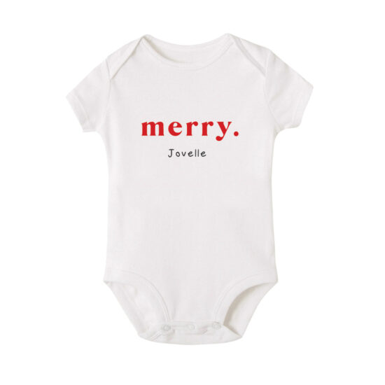 Christmas Collection Baby Bodysuit / Onesie / Tshirt - merry. Design