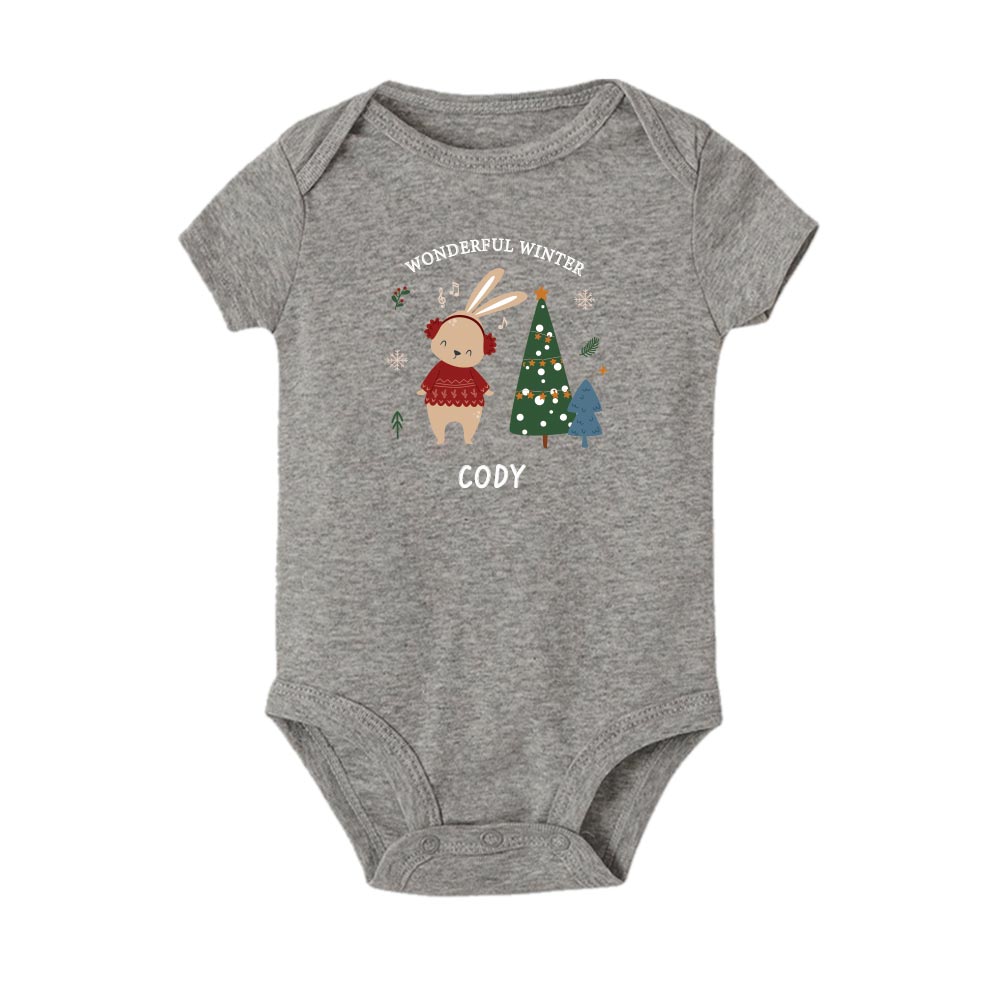 Christmas Collection Baby Bodysuit / Onesie / Tshirt - Sing Along Christmas Songs Baby Bunny Design