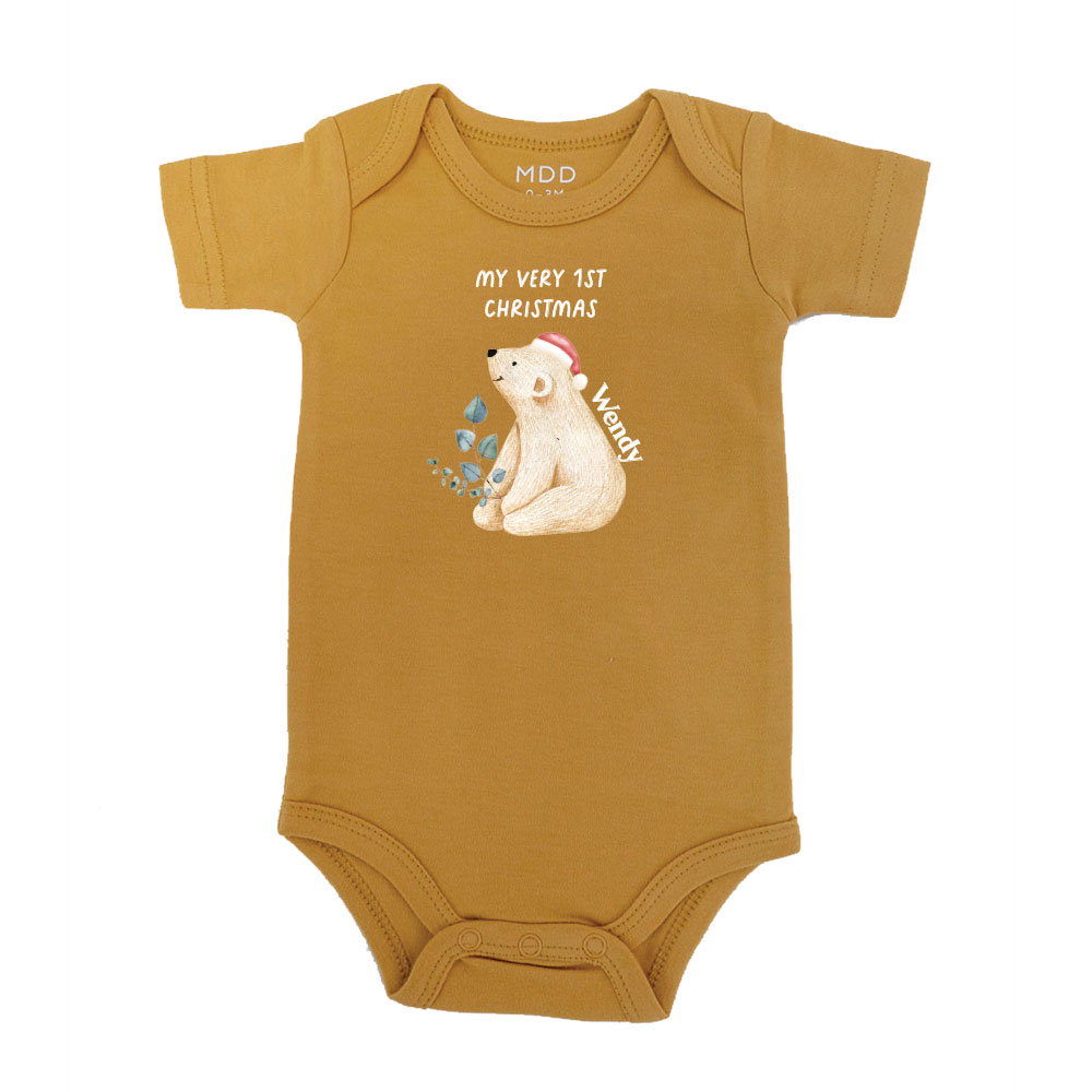 Christmas Collection Baby Bodysuit / Onesie / Tshirt - Watercolor Christmas Winter Bear Design