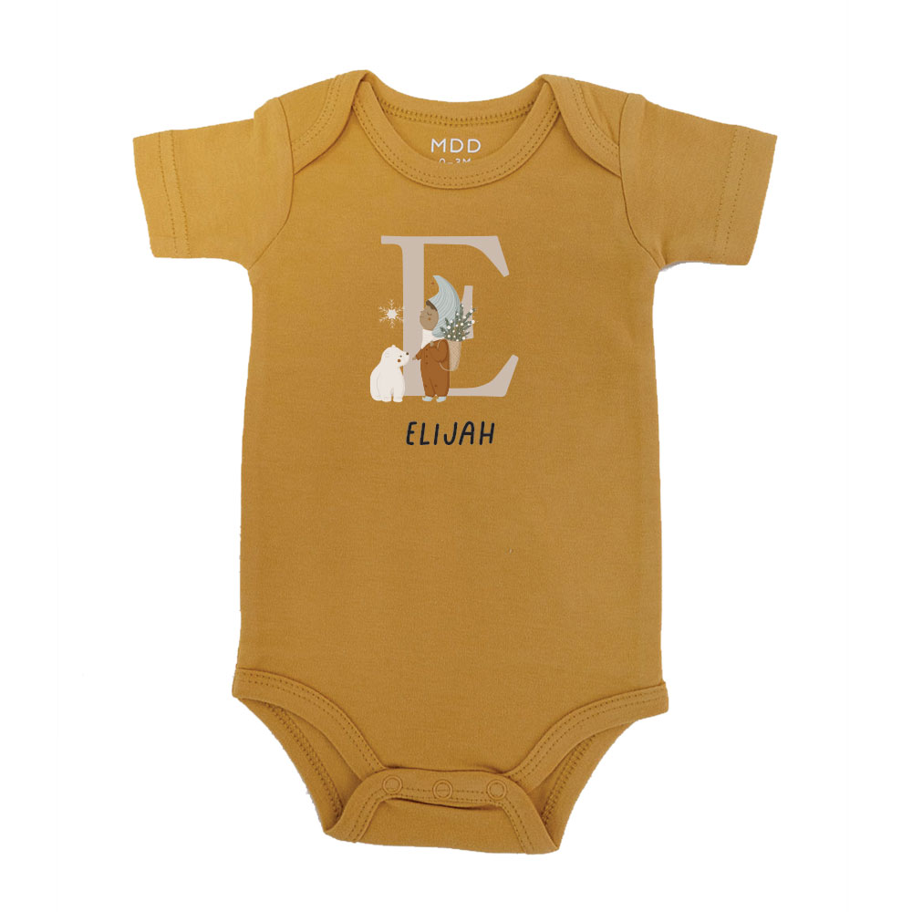 Christmas Collection Baby Bodysuit / Onesie / Tshirt - Whimsical Monogram Baby Boy Design