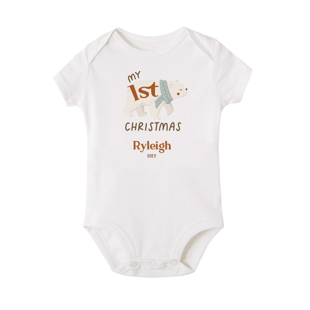 Christmas Collection Baby Bodysuit / Onesie / Tshirt - Winter Bear Nordic Design