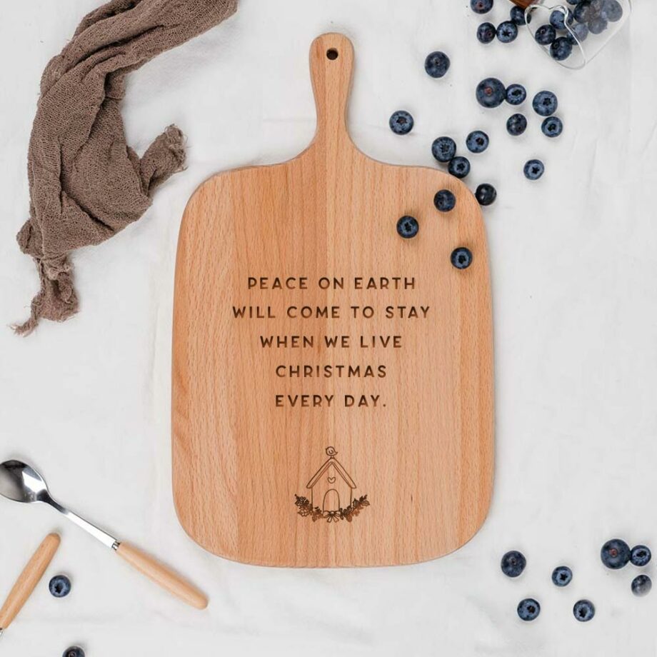 [Custom Christmas Quotes] Christmas Collection Engraved Wooden Cutting Board - Christmas Quotes