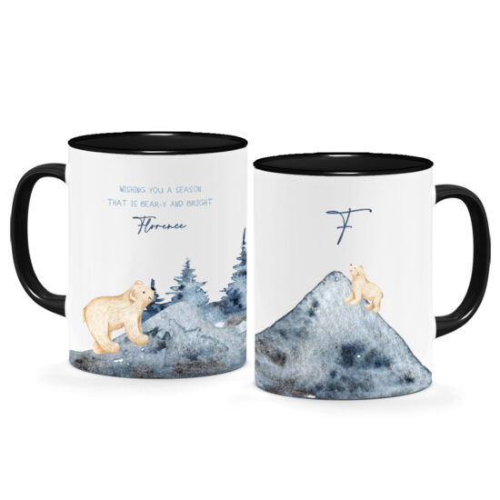 Christmas Printed Mug - Mountain Bears Design