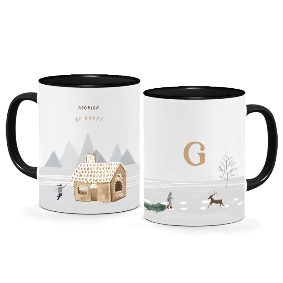 Christmas Printed Mug - White Winter Design