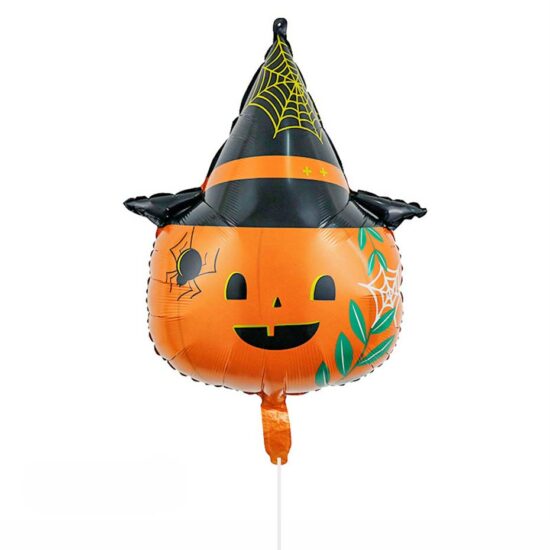 Pumpkin Face with Black hat Halloween Foil Balloon