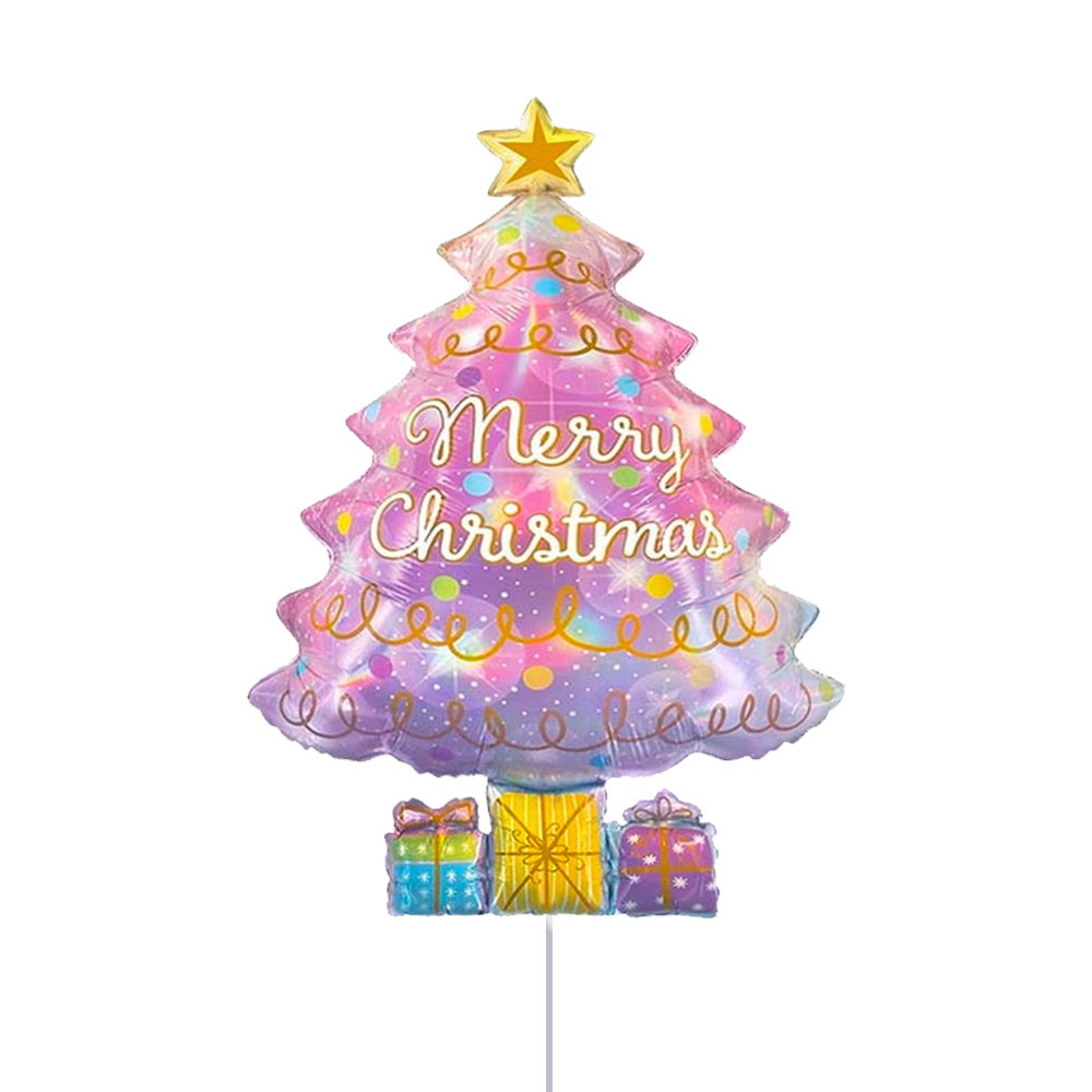 Christmas Tree Pink Foil Balloon Christmas Helium Balloon