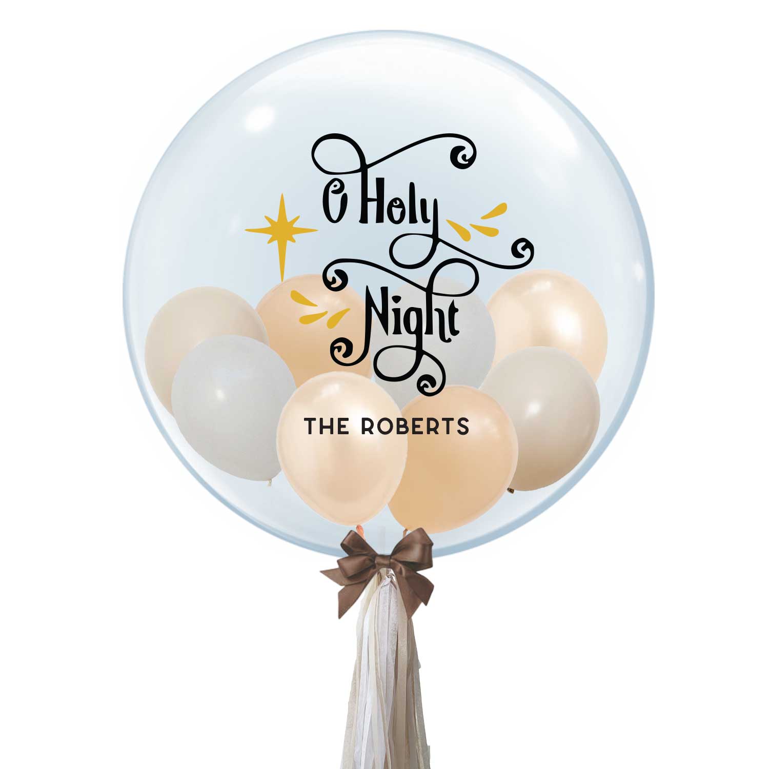 Custom Name 24 Inch Bubble Balloon - O Holy Night Design