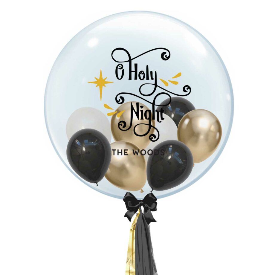 Custom Name 24 Inch Bubble Balloon - O Holy Night Design
