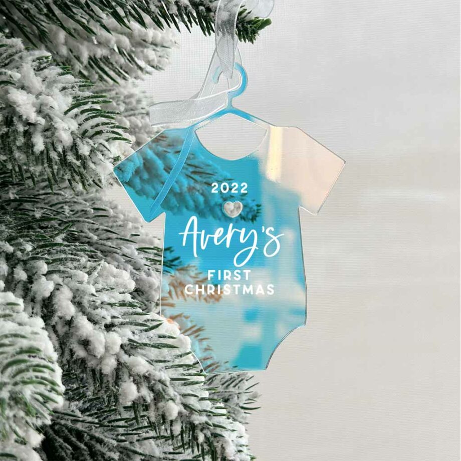 Translucent Iridescent Baby's First Christmas Design-Onesie Ornament
