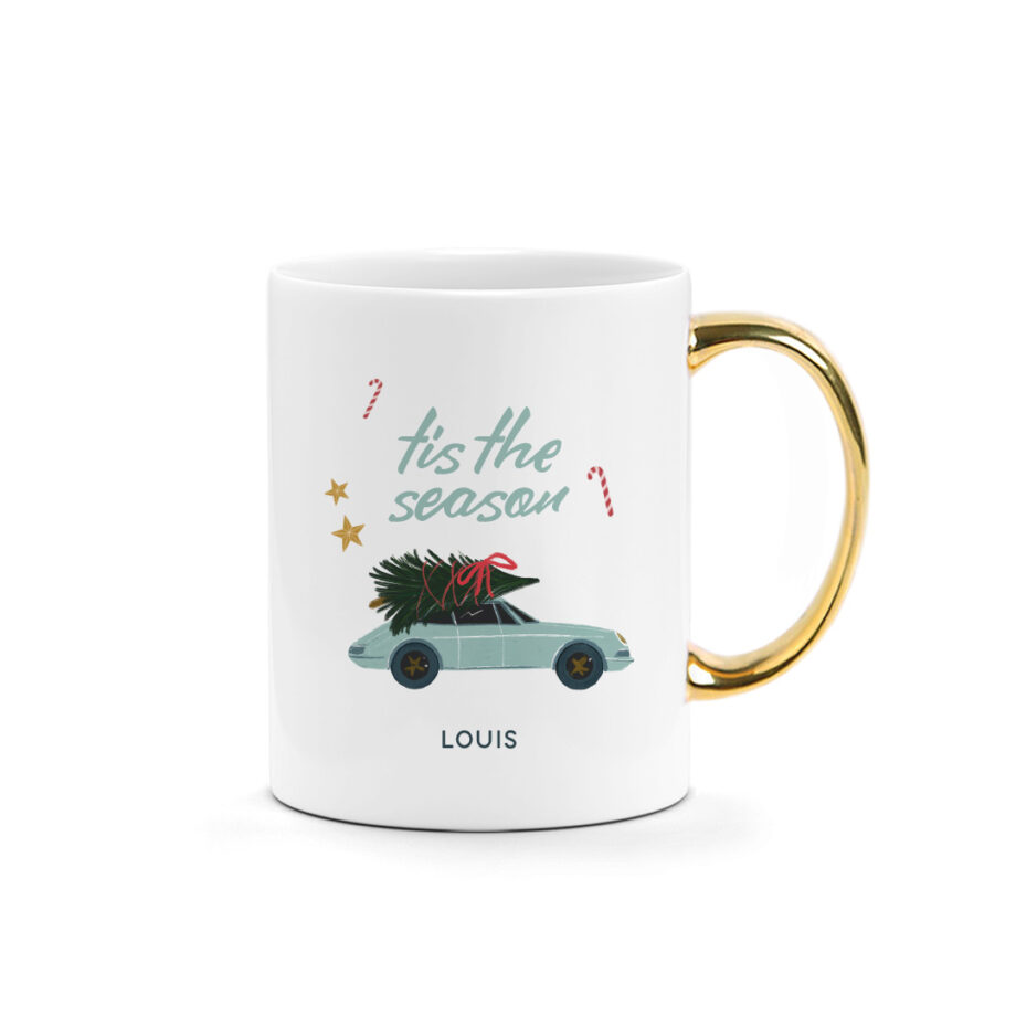 [Custom NAME, SUBTEXT] Printed Mug - Christmas Car