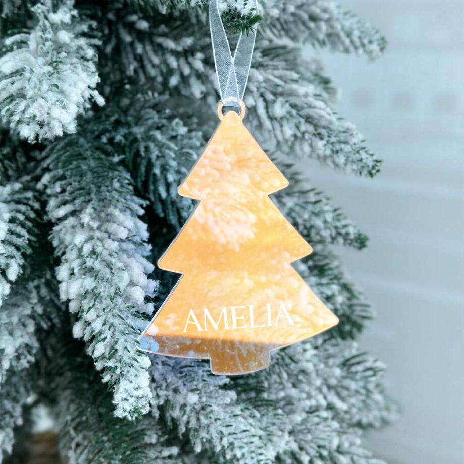 Translucent Iridescent Custom Name Design-Christmas Tree Ornament