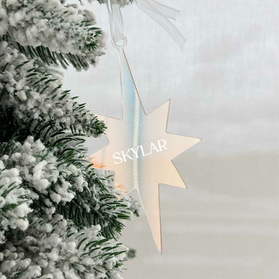 Translucent Iridescent Custom Name Design-Sparkle Ornament