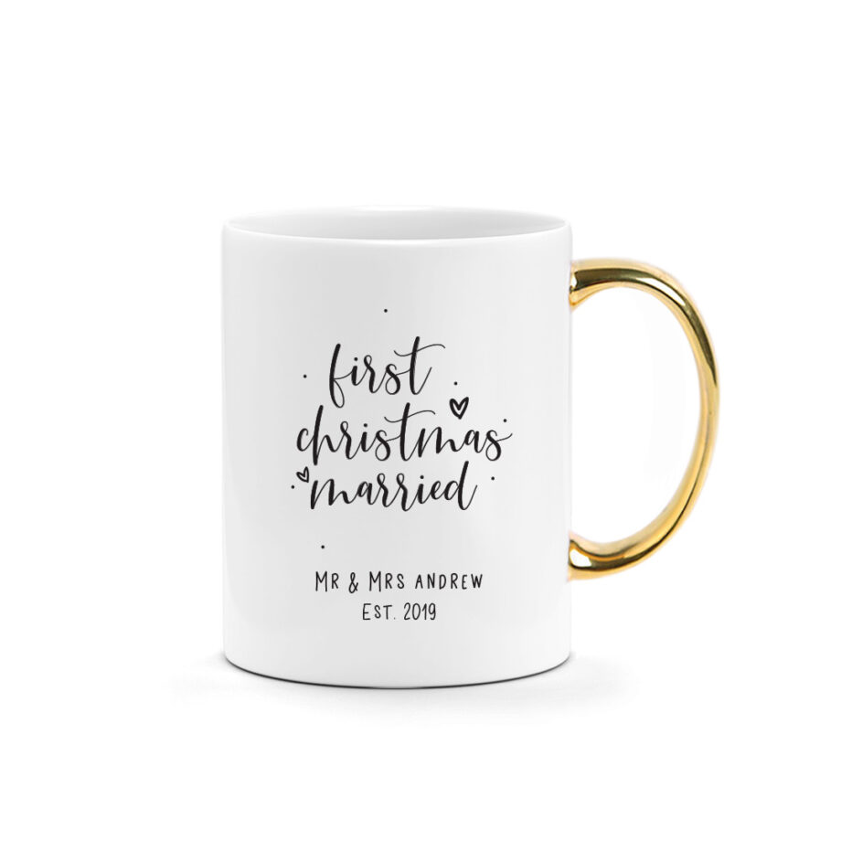 [Custom NAME, SUBTEXT, YEAR] Printed Mug - First Christmas