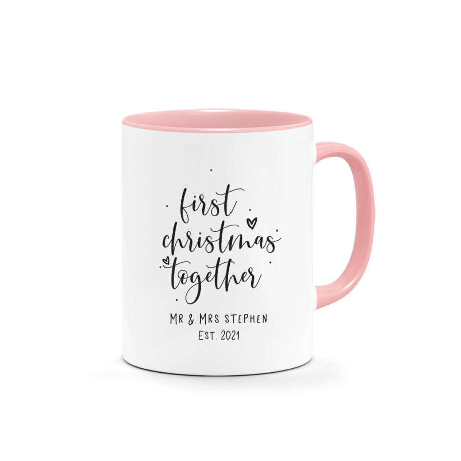 [Custom NAME, SUBTEXT, YEAR] Printed Mug - First Christmas