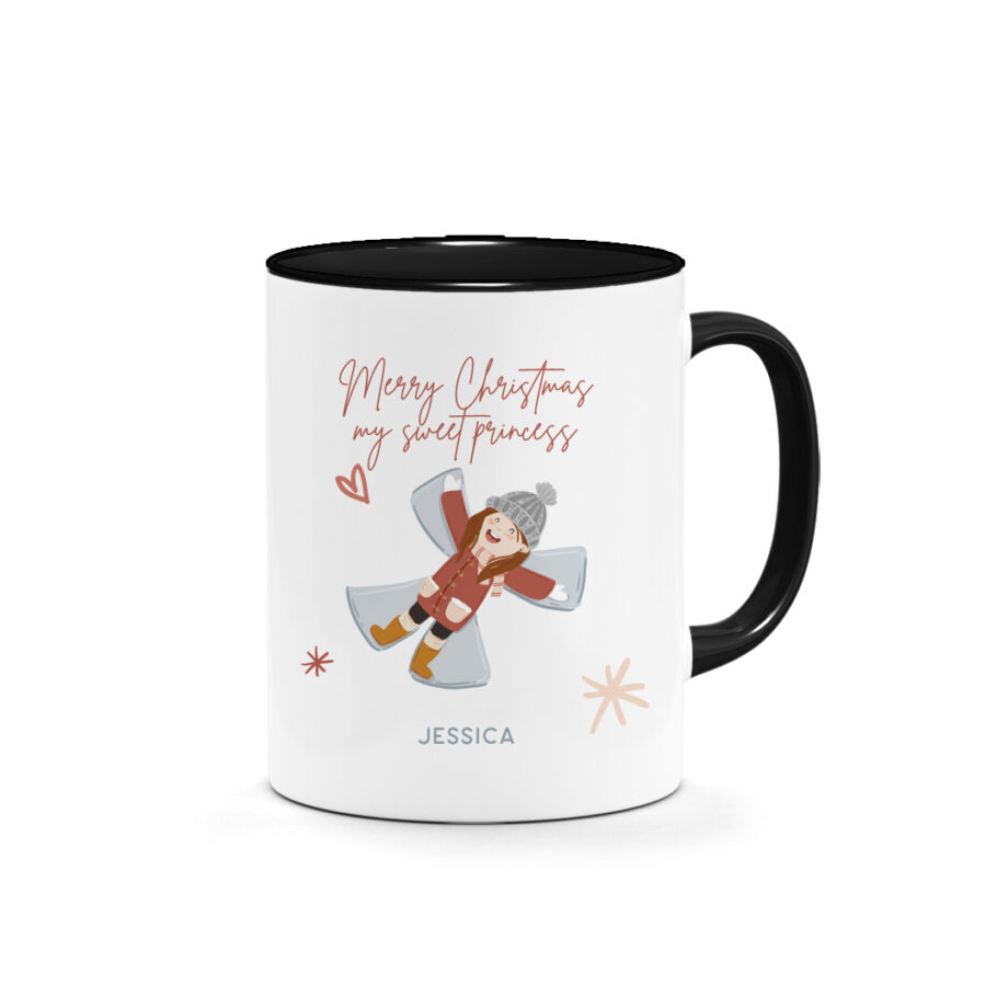 [Custom NAME] Christmas Printed Mug – Snow Angel