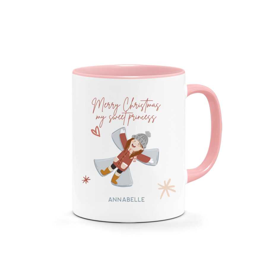 [Custom NAME] Christmas Printed Mug – Snow Angel
