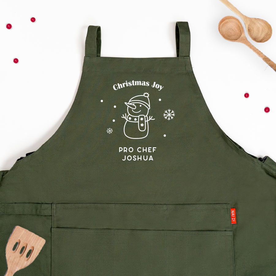 Christmas Collection Personalized Apron - Snowman