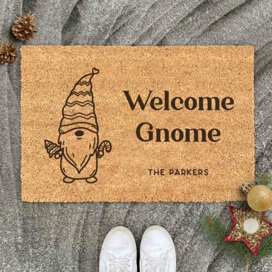 Christmas Door Mat - Welcome Gnome