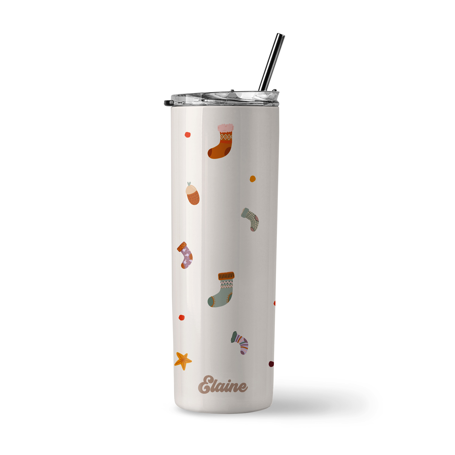 Christmas Collection Insulated Stainless Steel Tumbler - Christmas Socks Design