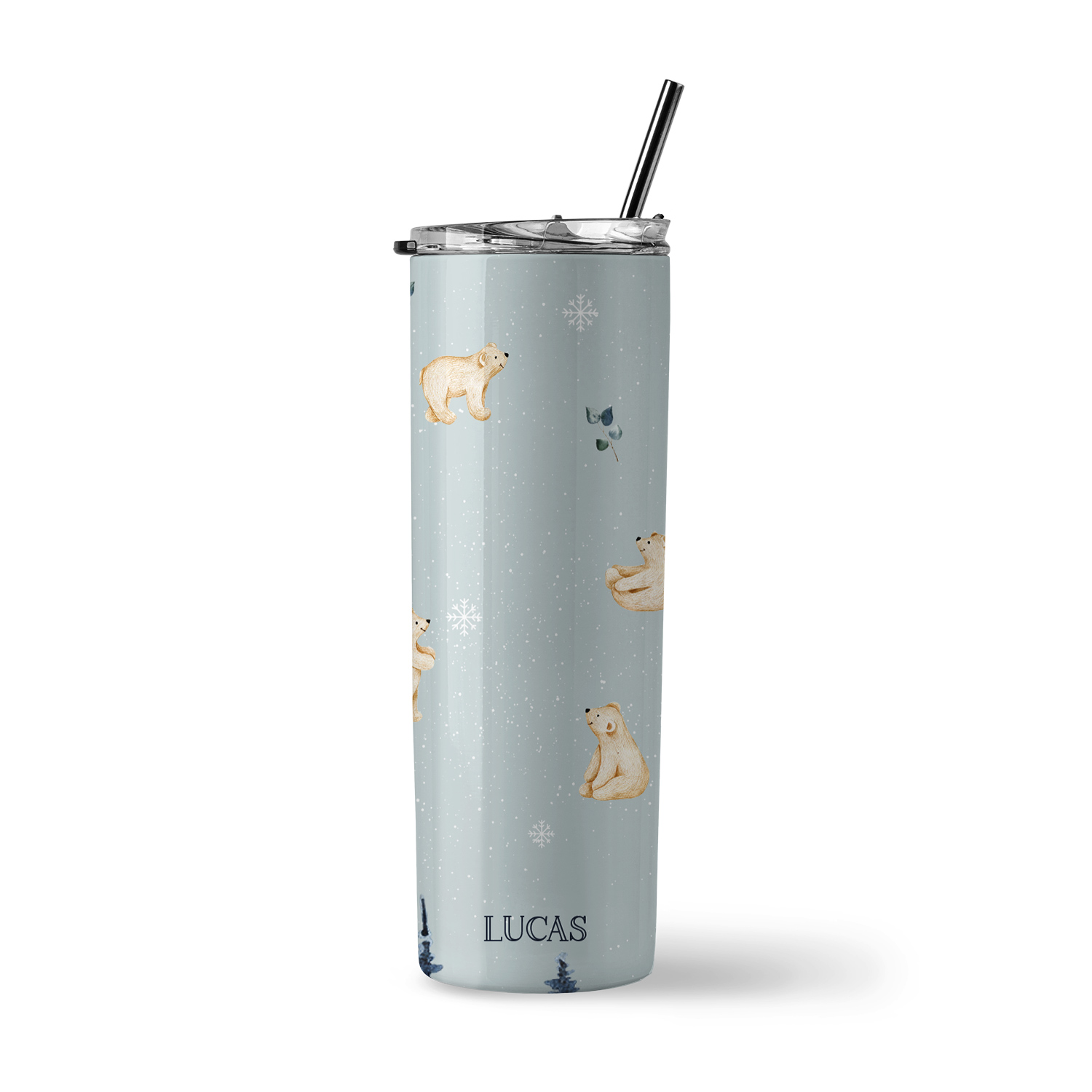 Christmas Collection Insulated Stainless Steel Tumbler - Winter Christmas Bears Design