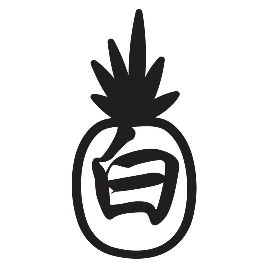 Custom Family Name/ CNY Wishes Pineapple - Acrylic Black Signage