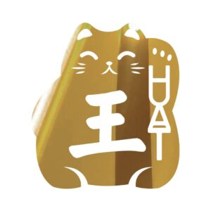Custom Fortune Cat Family Name Plaque - Mirror Gold Signage
