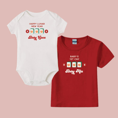 Chinese New Year Collection Baby Bodysuit Romper Onesie T-Shirt - Fa Fa Fa Design