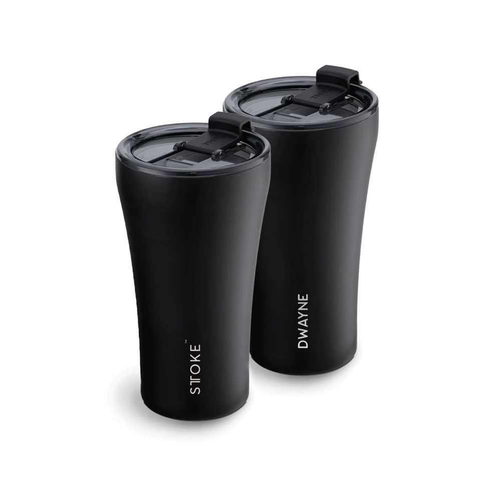 Custom STTOKE Shatterproof Ceramic Vacuum Insulated Bottle - Black