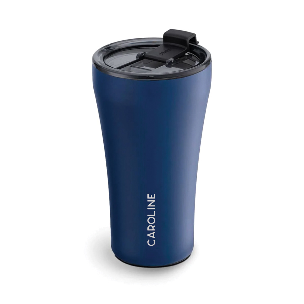 Custom STTOKE Shatterproof Ceramic Vacuum Insulated Bottle - Blue