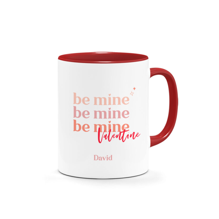 Valentine's Day Printed Mug - Be Mine Valentine Sparkle