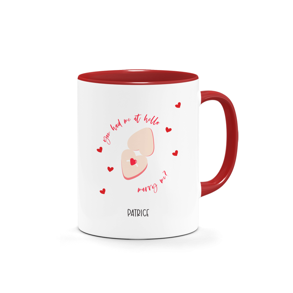 Valentine's Day Printed Mug - Heart Ring Proposal