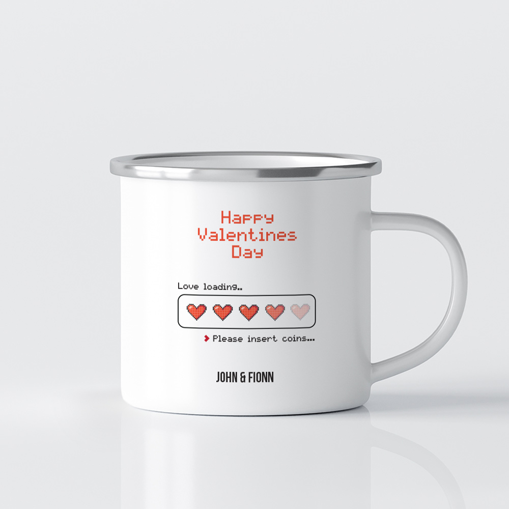 Valentine's Day Printed Mug - 8 Bit Love