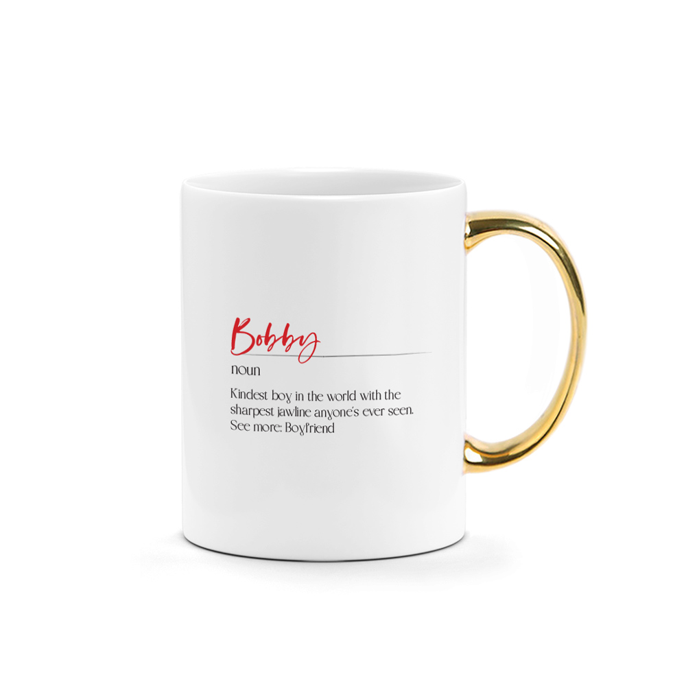 Valentine's Day Printed Mug - What Do U Mean to Me? (Dictionary Design)
