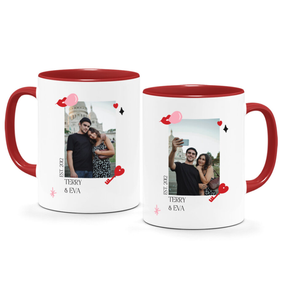Valentine's Day Printed Mug - Monochrome Theme