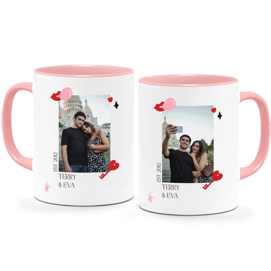 Valentine's Day Printed Mug - Monochrome Theme