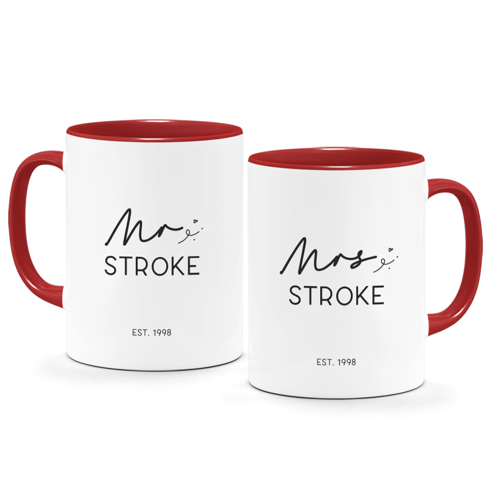 Valentine's Day Printed Couple Mugs - Mr & Mrs