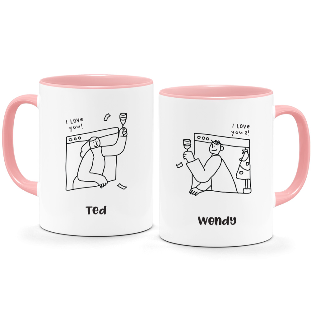 Valentine's Day Printed Couple Mugs - Cheers to Our Lasting R/S