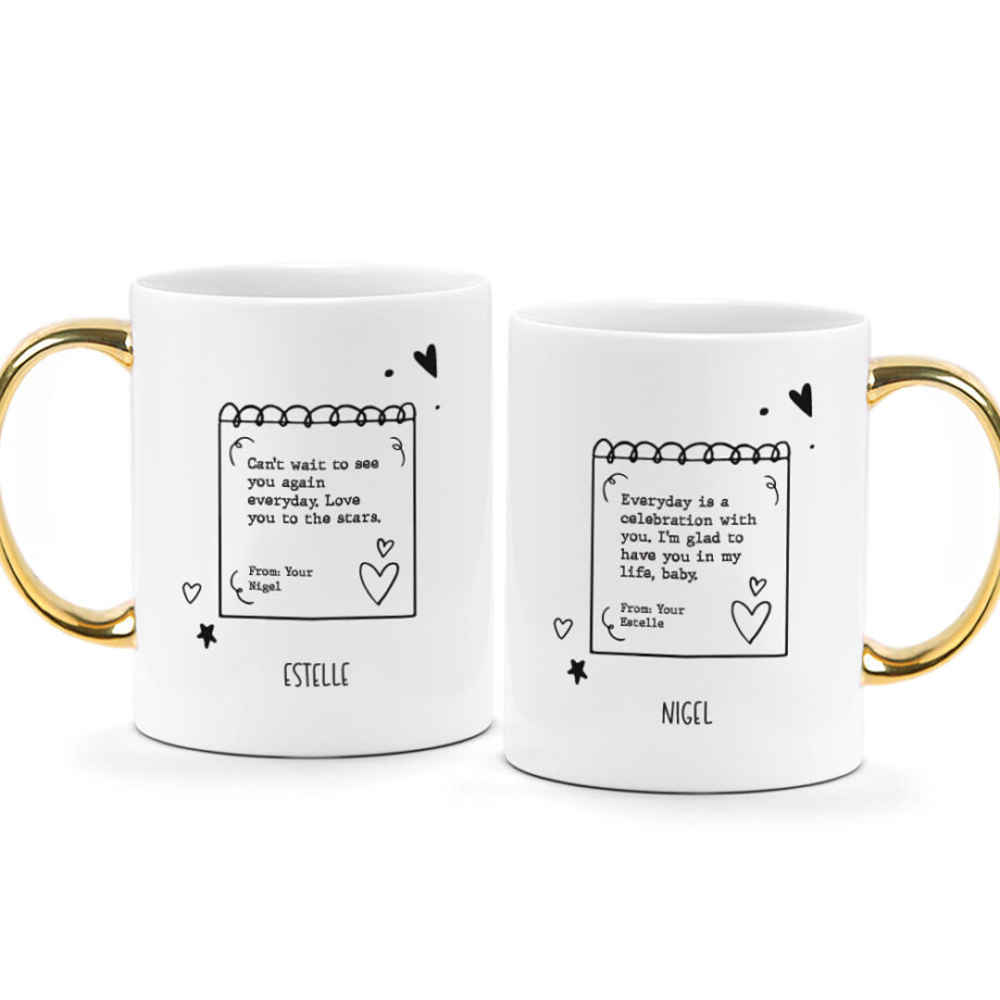 Valentine's Day Printed Couple Mugs - Notepad Memories