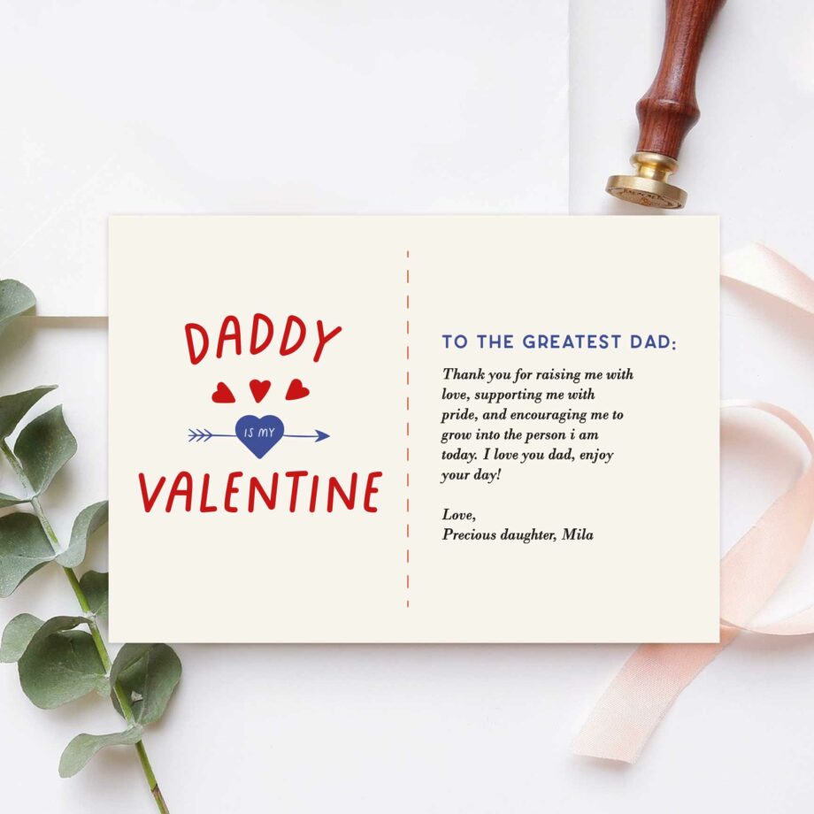 Valentines Collection One-sided Gift card - Happy Valentines Dad! Design