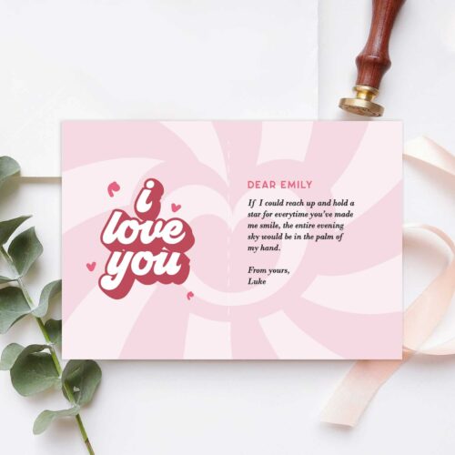 Valentines Collection One-sided Gift card - Love Spiral Design