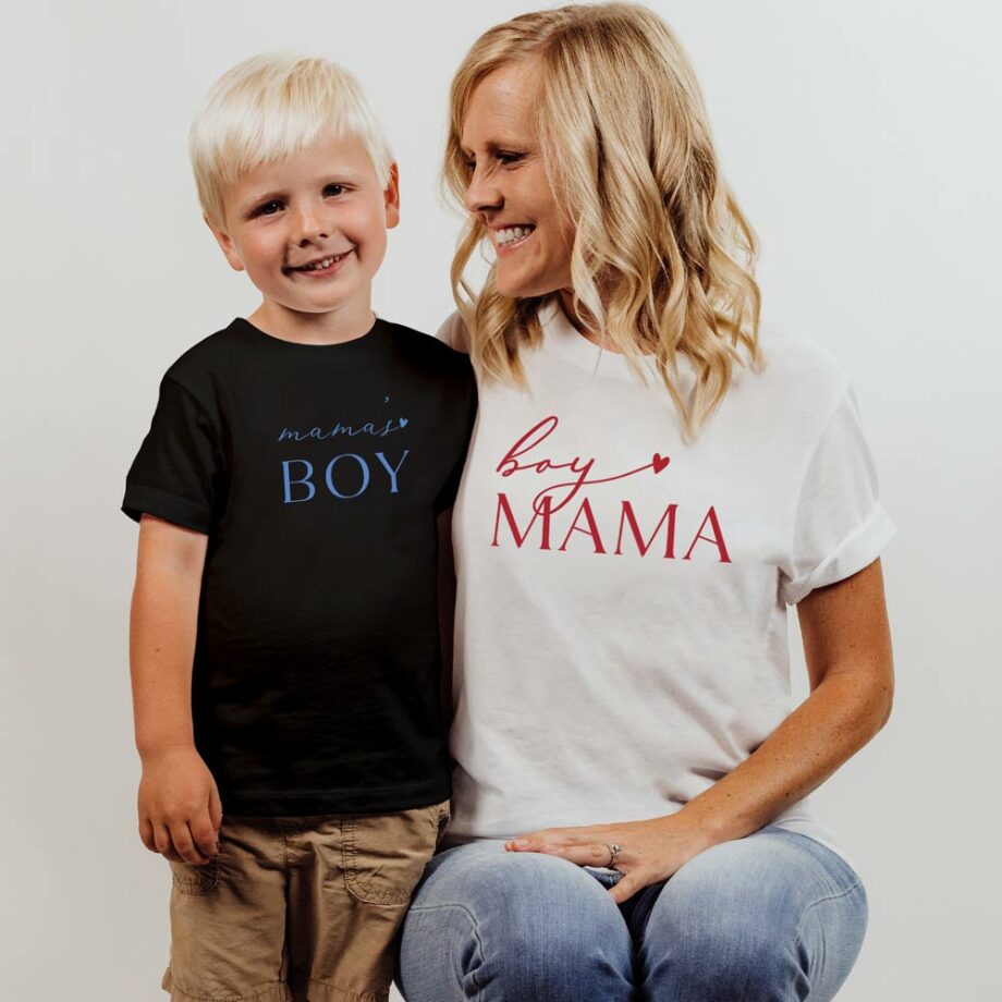 boy mama and mama boy design mama and mini valentines tee