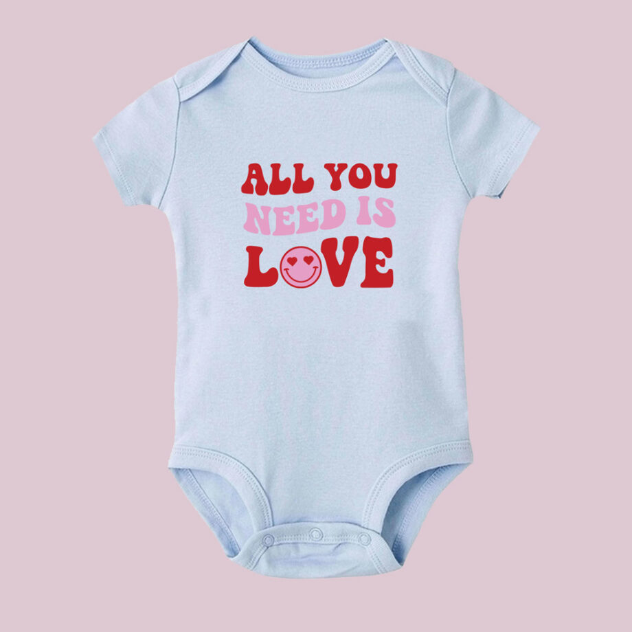 all you need is love design mama and mini valentines tee - blue. baby bodysuit