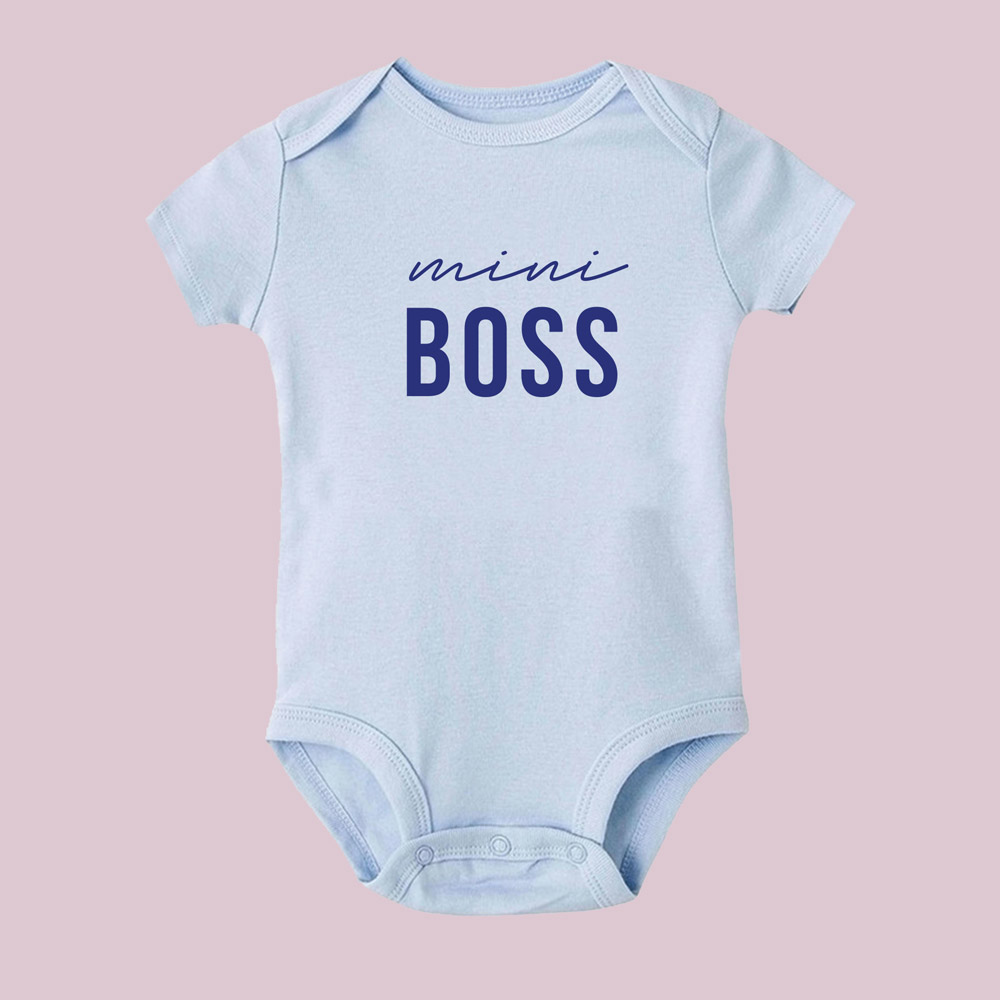 boss mama and mini boss design mama and mini valentines tee - blue baby bodysuit