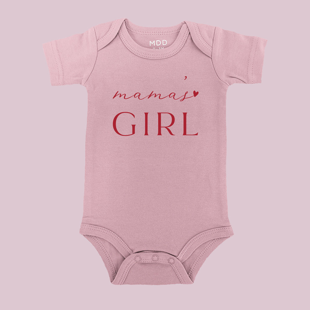 girl mama and mama girl design mama and mini valentines tee - rose pink baby bodysuit