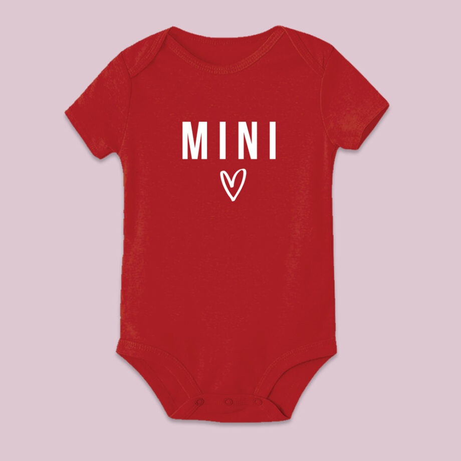 mama and mini heart design mama and mini valentines tee - red baby bodysuit