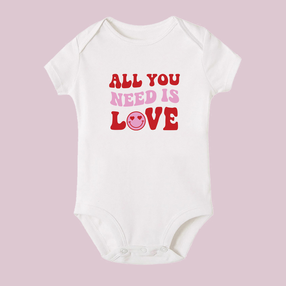 all you need is love design mama and mini valentines tee - white baby bodysuit